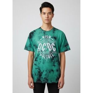 Ac dc T-shirt Size XS Green High Voltage Band Tee Cotton Graphic Unisex
